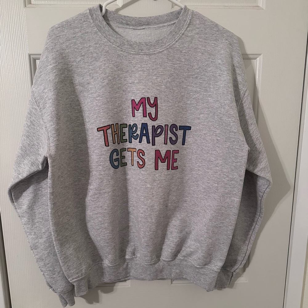 Gray Graphic Women’s Sweater, Size Large, Worn Once!!!
